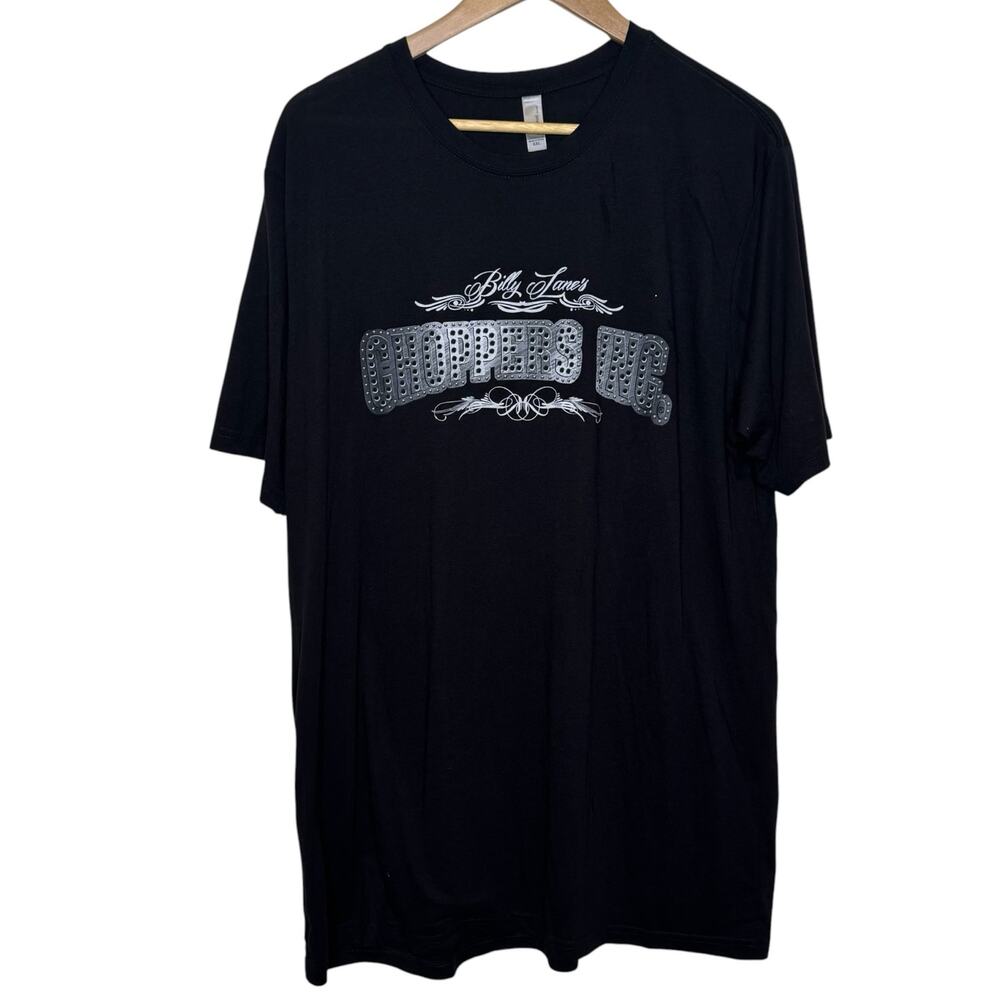 Billy Lane Choppers Inc Medium Black Short Sleeve Silver Steel T-Shirt